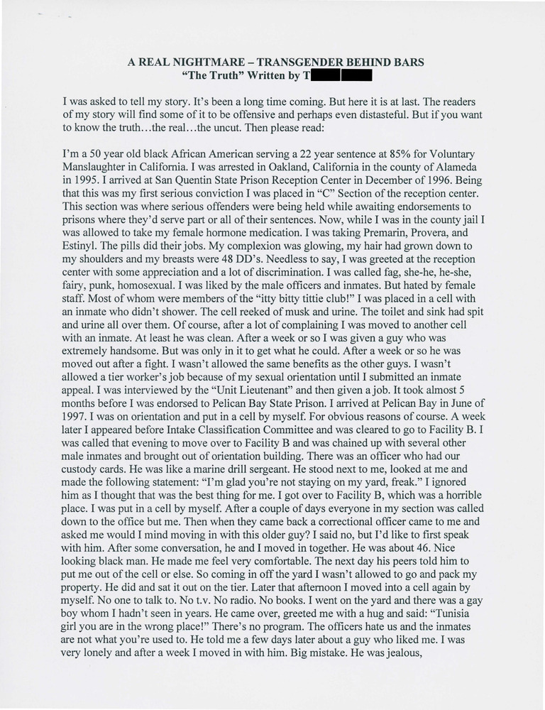 Download the full-sized PDF of A Real Nightmare - Transgender Behind Bars