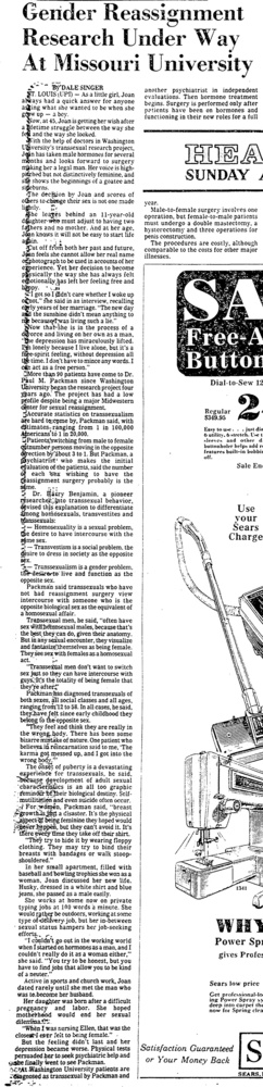 Download the full-sized image of Gender Reassignment Research Under Way At Missouri University