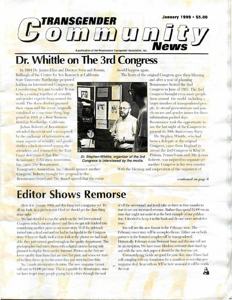 Download the full-sized PDF of Transgender Community News, Vol. 13 No. 1 (January 1999)
