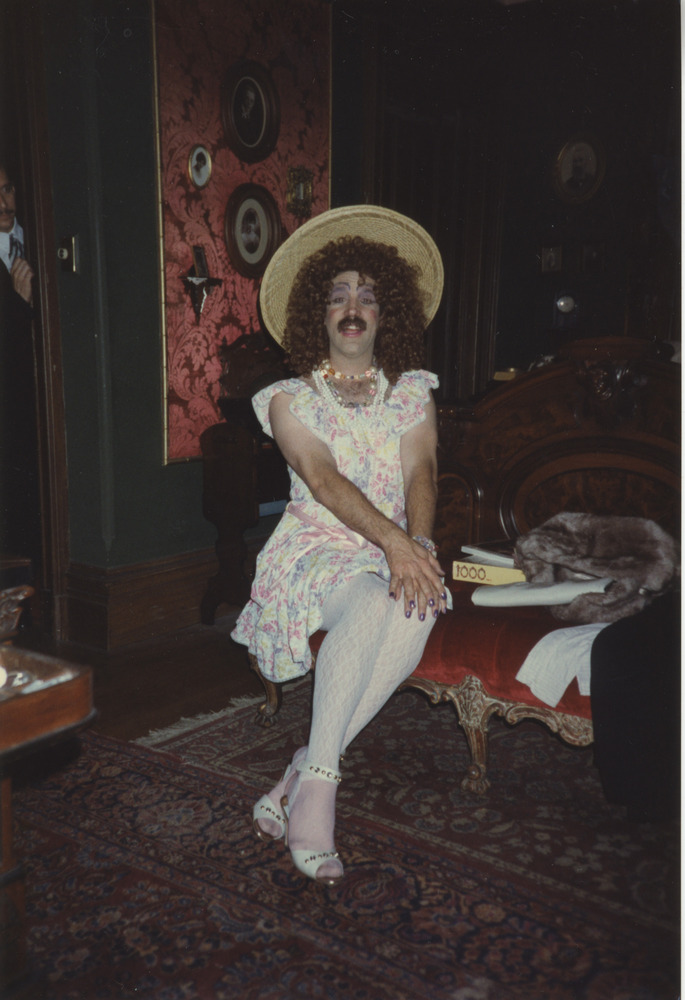 Download the full-sized image of Photograph of Person in Heavily Patterned Room