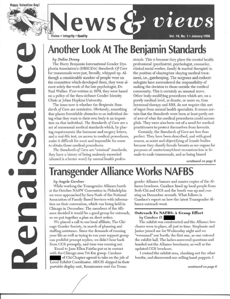 Download the full-sized PDF of Renaissance News & Views Vol. 10, No. 2 (February, 1996)