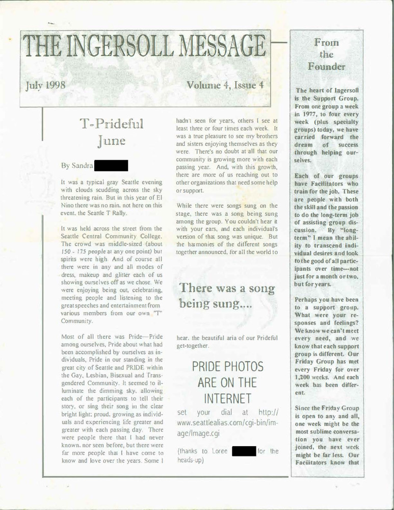 Download the full-sized PDF of The Ingersoll Message, Vol. 4 Iss. 4 (July, 1998)