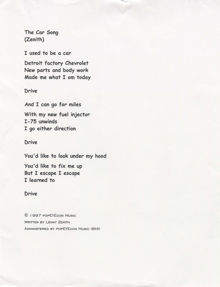 Download the full-sized PDF of The Car Song