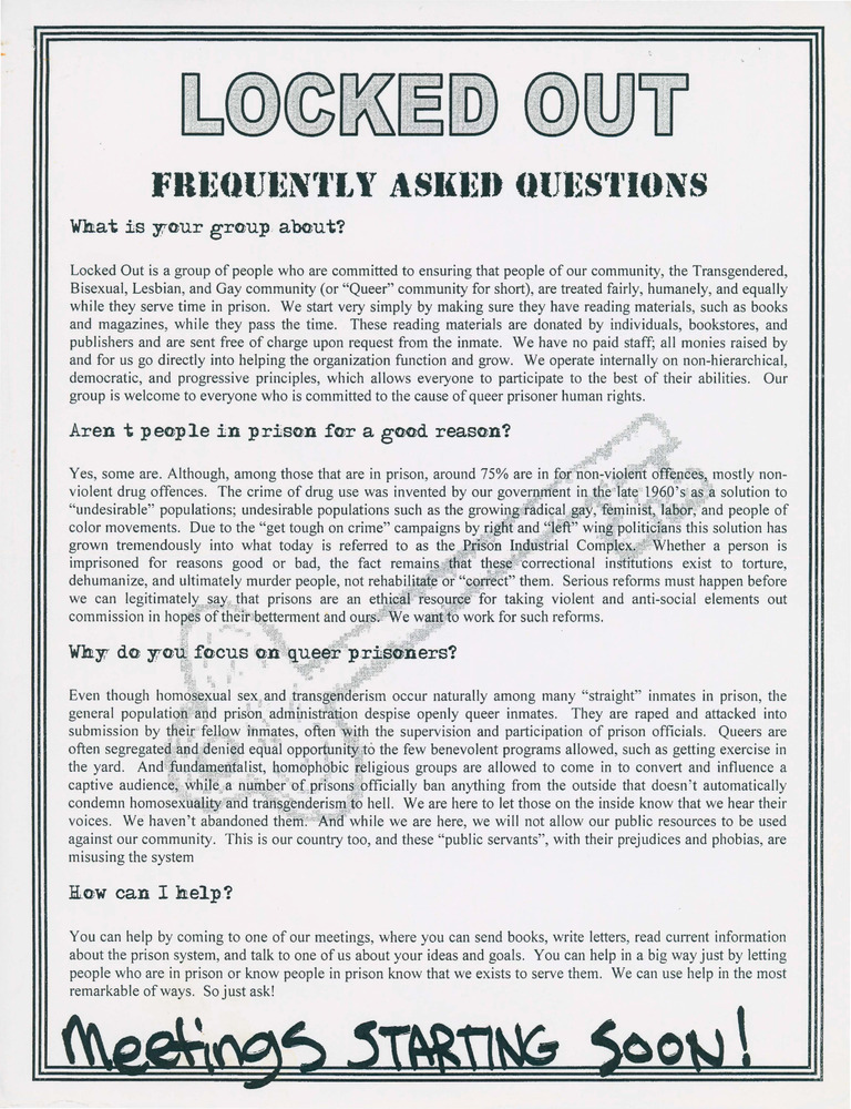 Download the full-sized PDF of Locked Out Frequently Asked Questions Flyer