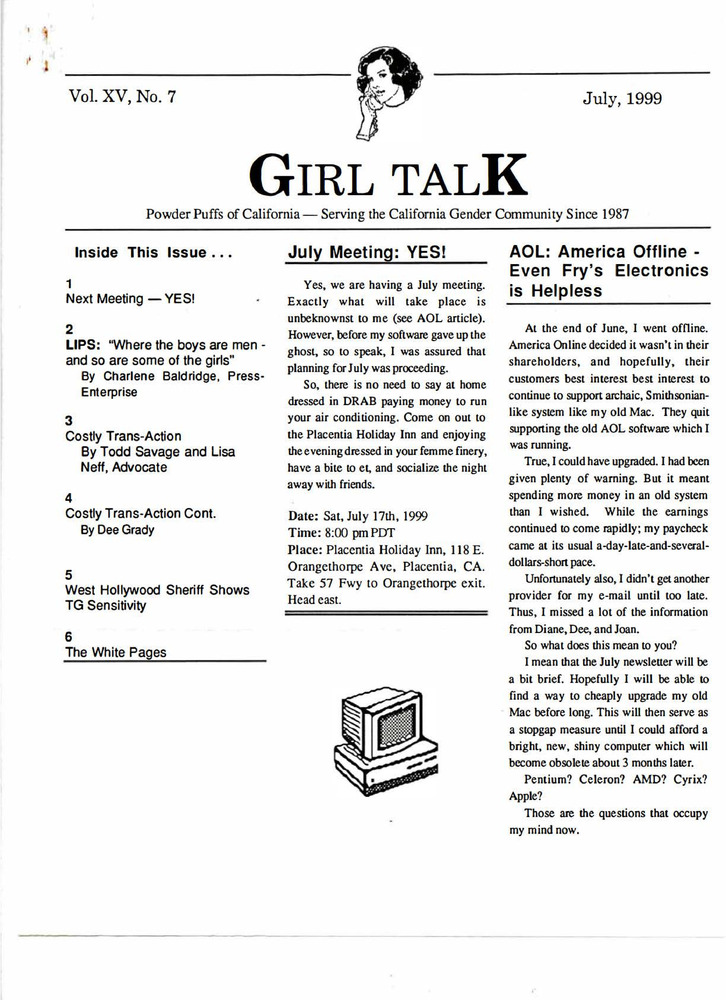 Download the full-sized PDF of Girl Talk, Vol. 15 No. 7 (July, 1999)