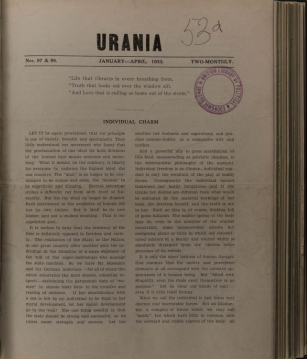 Download the full-sized image of Urania, Nos. 97-102 (1933)