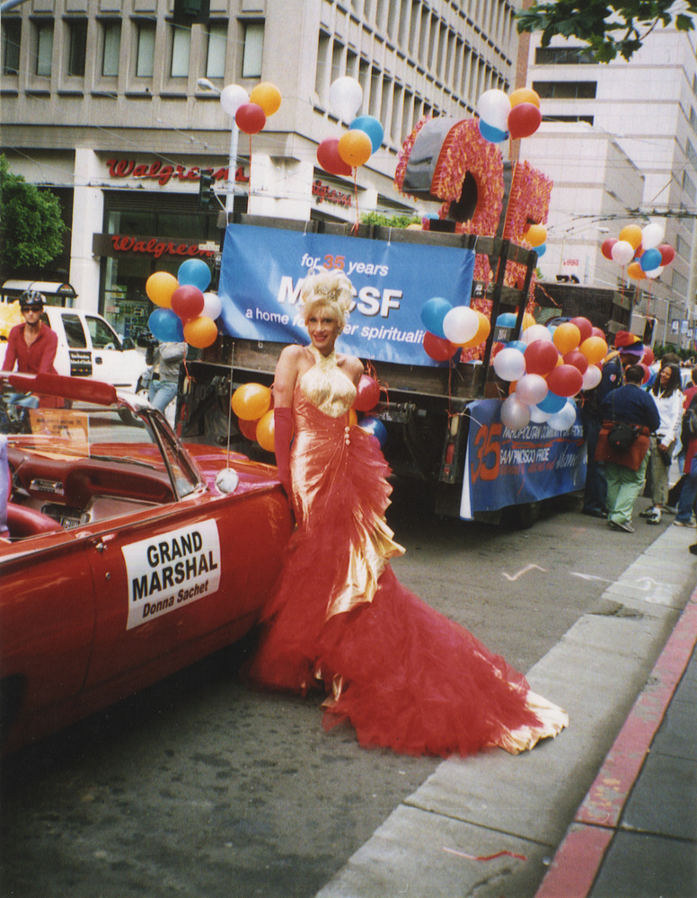 Download the full-sized image of Photograph of Donna Sachet at San Francisco Gay Freedom Day Parade