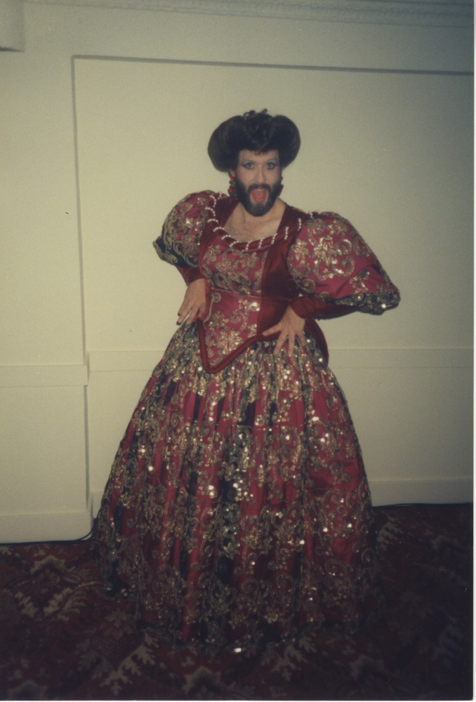 Download the full-sized image of Photograph of Bearded Person in Historical Red Dress