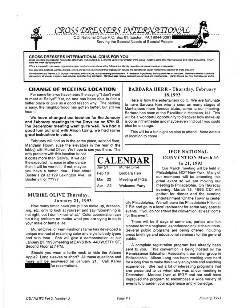Download the full-sized PDF of Cross Dressers International Vol. 2 No. 5 (January 1993)