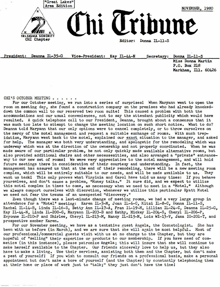 Download the full-sized PDF of Chi Tribune (November, 1980)