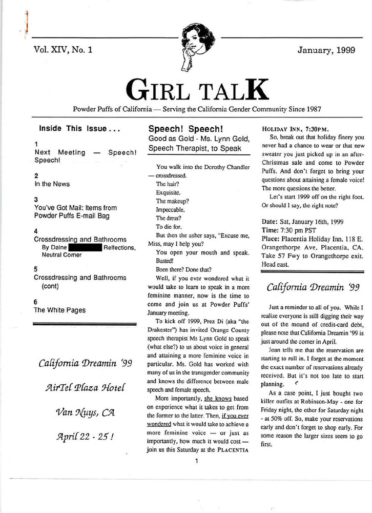 Download the full-sized PDF of Girl Talk, Vol. 14 No. 1 (January, 1999)