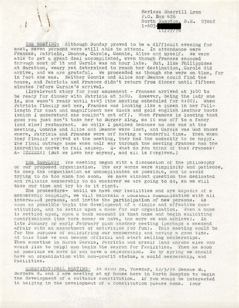 Download the full-sized PDF of Minutes of Tiffany Club Meeting