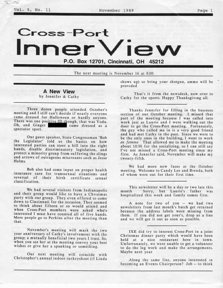 Download the full-sized PDF of Cross-Port InnerView, Vol. 5 No. 11 (November, 1989)