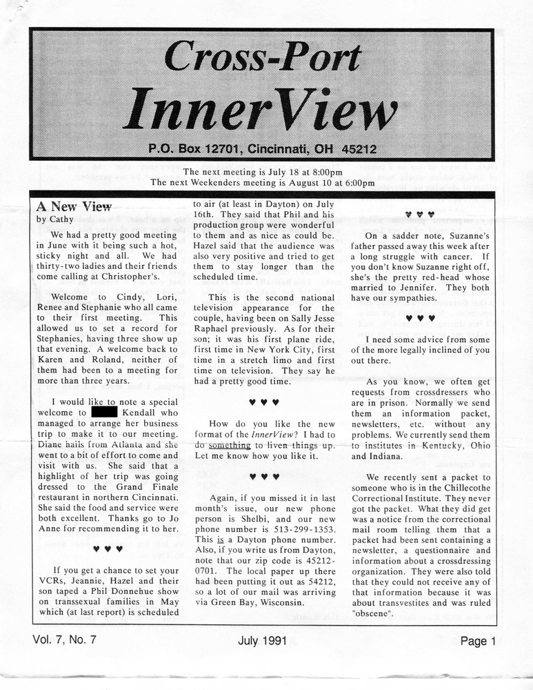 Download the full-sized PDF of Cross-Port InnerView, Vol. 7 No. 7 (July, 1991)