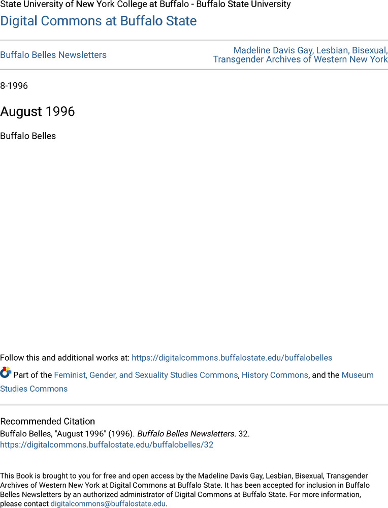 Download the full-sized PDF of Buffalo Belles Vol. 5 No. 8 (August, 1996)