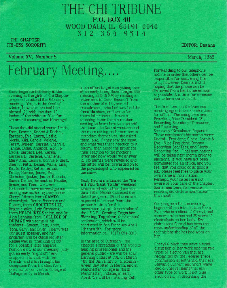 Download the full-sized PDF of Chi Tribune (March, 1989)