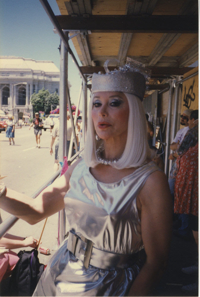 Download the full-sized image of Photograph of Alexis Francois in Monochromatic Silver Outfit
