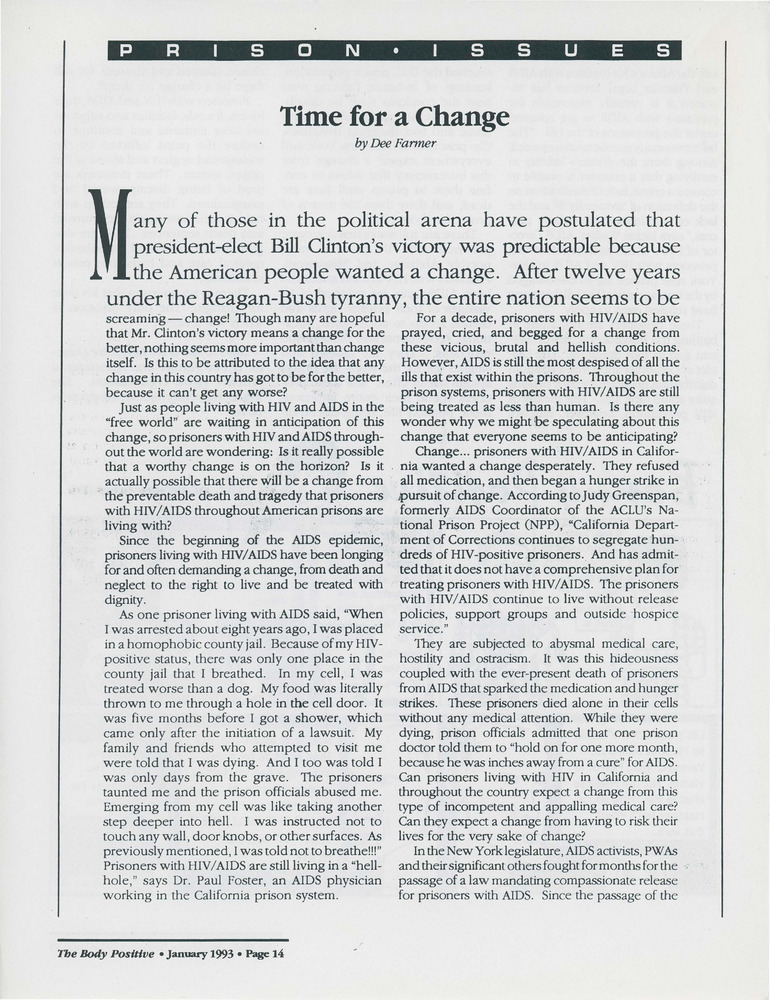 Download the full-sized PDF of Prison Issues: Time for a Change