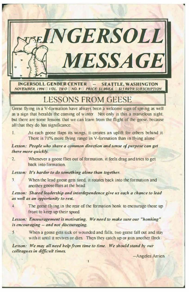Download the full-sized PDF of The Ingersoll Message, Vol. 2 No. 9 (November, 1996)