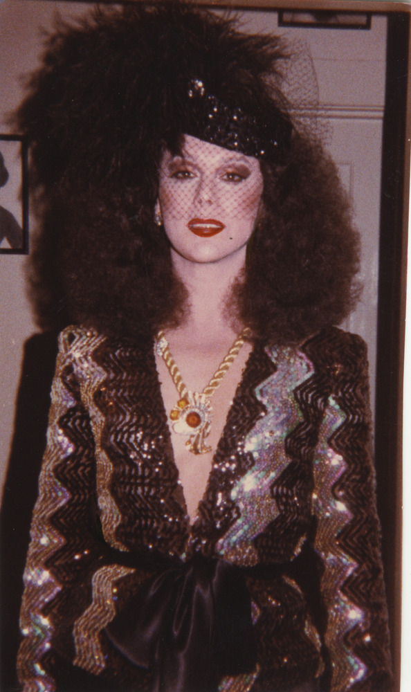 Download the full-sized image of Photograph of Alexis Francois in Sequined Gold, Silver, and Black Dress