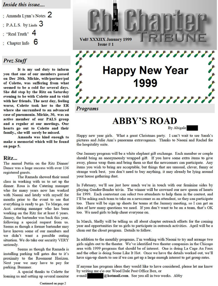 Download the full-sized PDF of Chi Chapter Tribune Vol. 38 No. 01 (January, 1999)