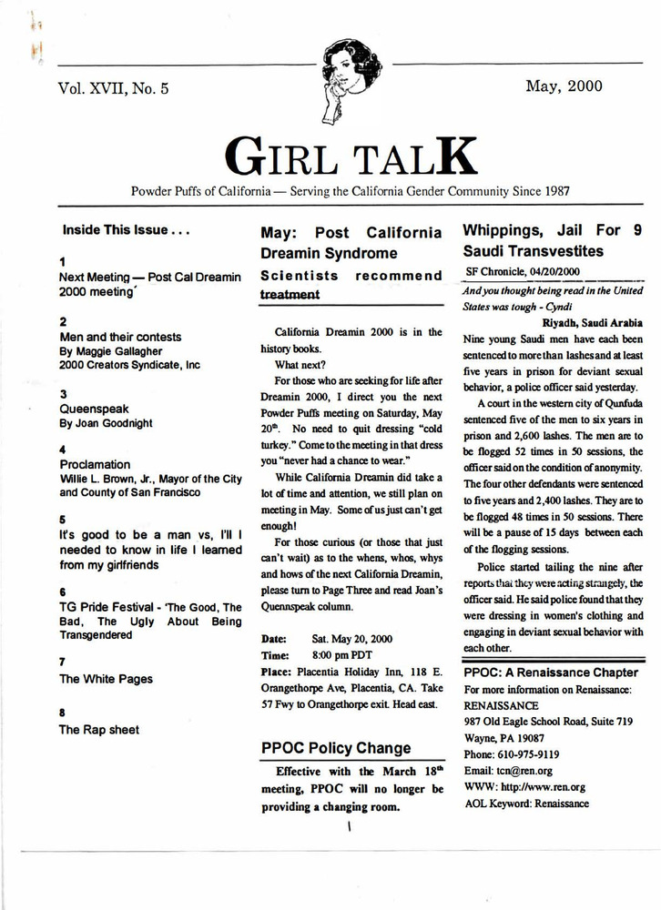 Download the full-sized PDF of Girl Talk, Vol. 17 No. 5 (May, 2000)
