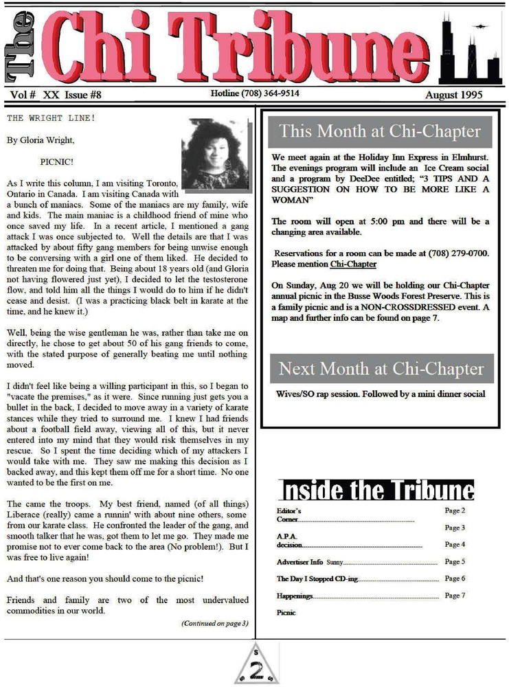Download the full-sized PDF of The Chi Tribune Vol. 20 Iss. 08 (August, 1995)