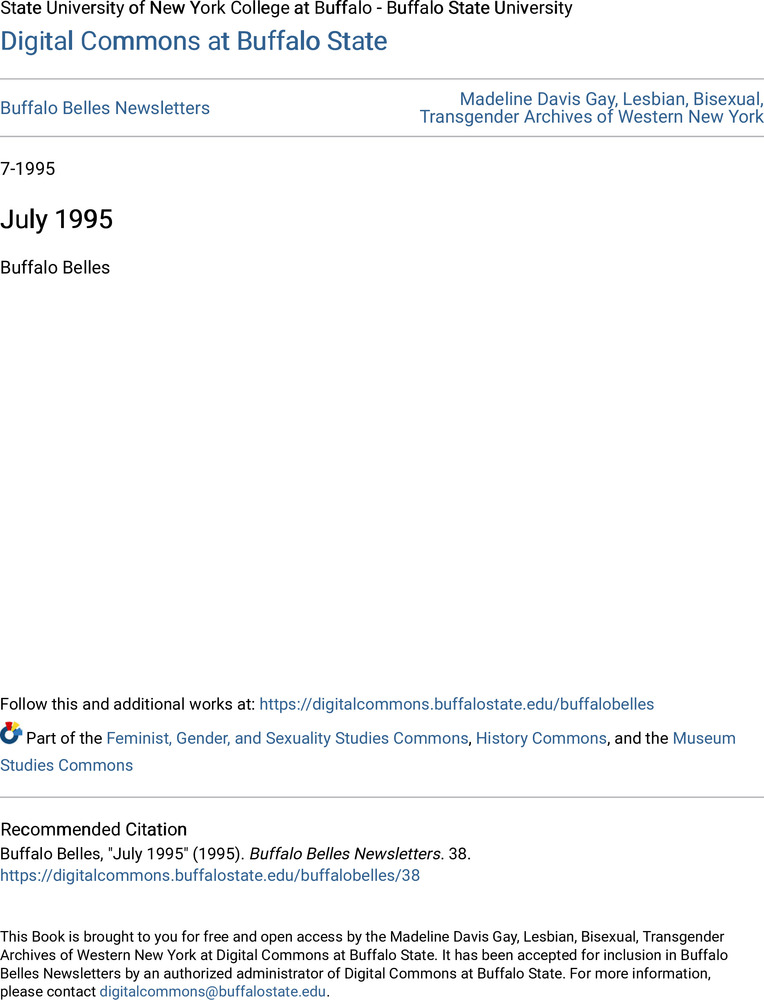 Download the full-sized PDF of Buffalo Bells Vol. 4 No. 7 (July, 1995)