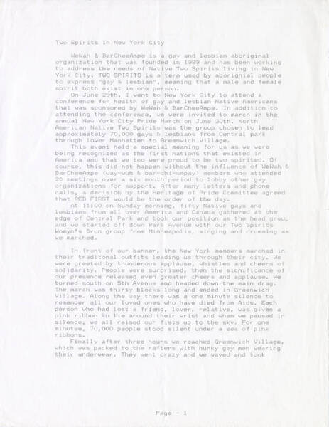 Download the full-sized image of "Two Spirits in New York City," 1991