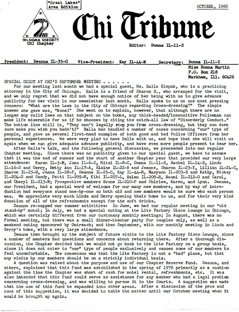 Download the full-sized PDF of Chi Tribune (October, 1980)