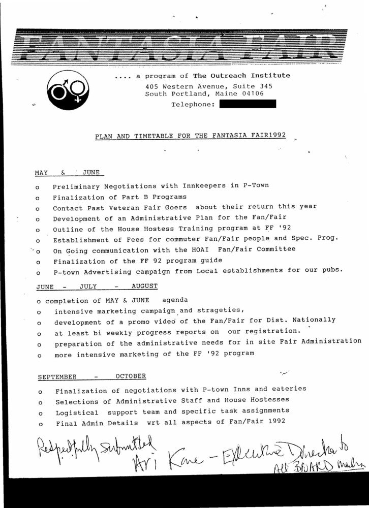Download the full-sized PDF of Plan and Timetable for the Fantasia Fair 1992
