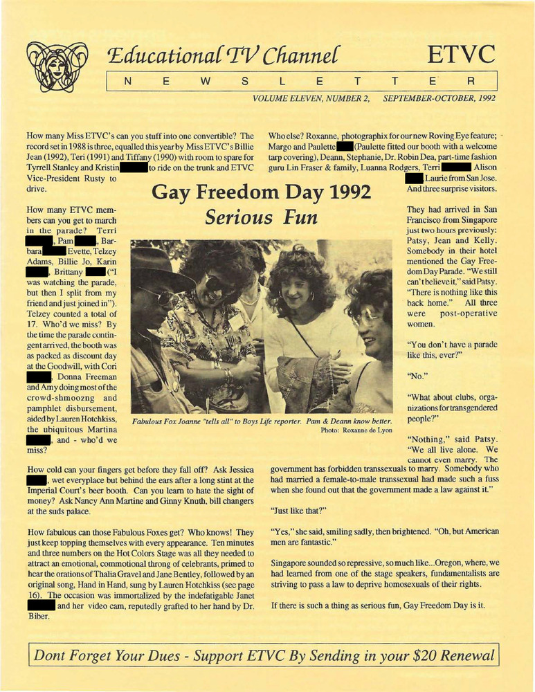 Download the full-sized PDF of ETVC Newsletter Vol. 11, No. 2