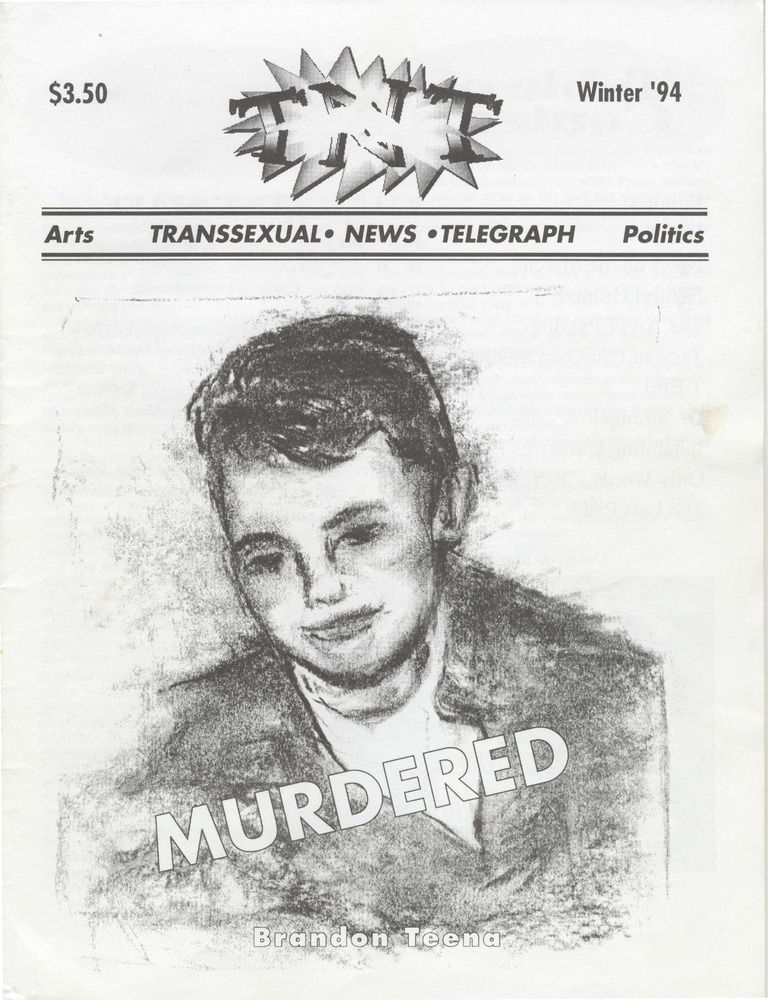Download the full-sized PDF of TNT: Transsexual News Telegraph [Issue #2], Winter 1994