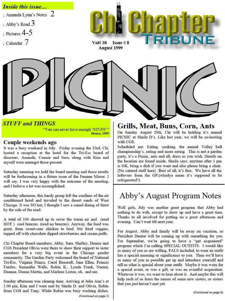 Download the full-sized PDF of Chi Chapter Tribune Vol. 38 Iss. 08 (August, 1999)