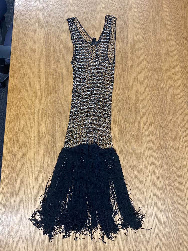 Download the full-sized PDF of Photo of Black Beaded and Fringe Dress