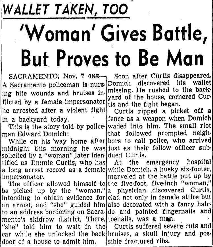 Download the full-sized image of 'Woman' Gives Battle, But Proves to Be Man