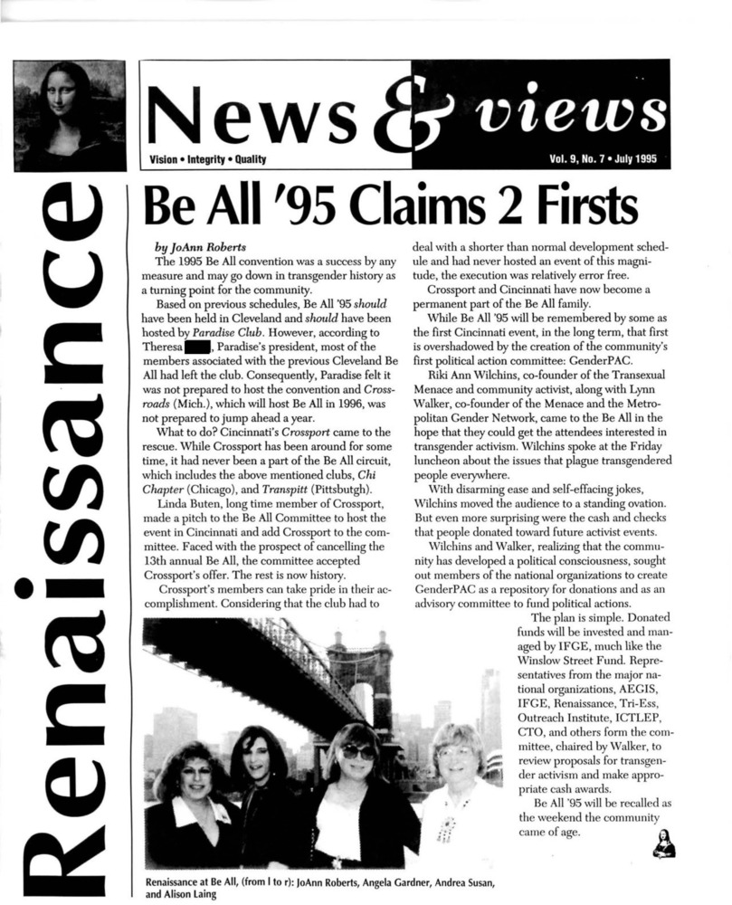 Download the full-sized PDF of Renaissance News & Views, Vol. 9 No. 7 (July 1995)