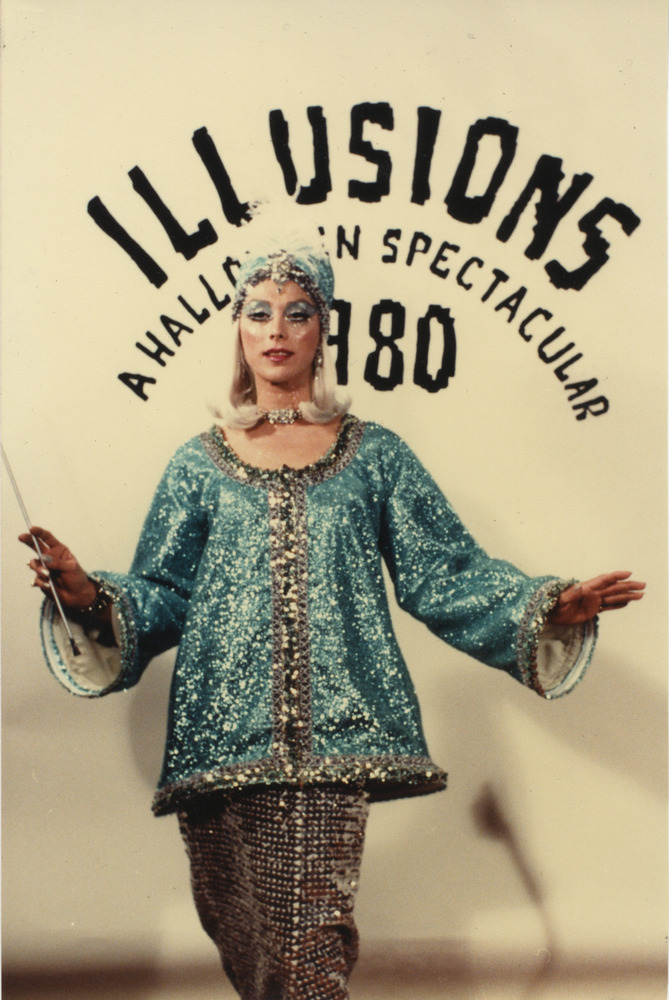 Download the full-sized image of Photograph of Alexis Francois in Sequin Blue Outfit