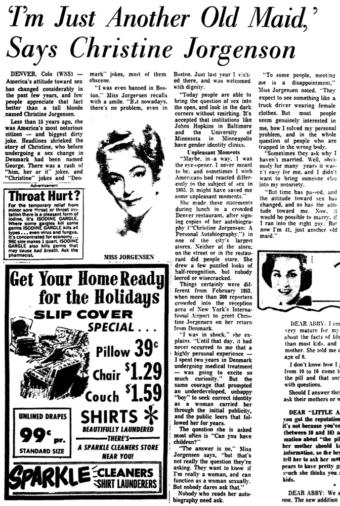 Download the full-sized image of 'I'm Just Another Old Maid.' Says Christine Jorgenson