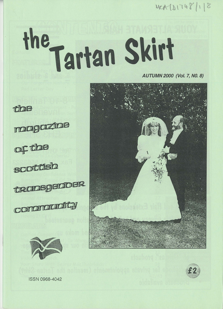 Download the full-sized PDF of The Tartan Skirt: Magazine of the Scottish Transgender Community Vol. 7, No. 8 (Autumn 2000)