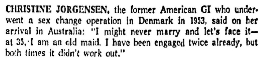 Download the full-sized PDF of Christine Jorgensen Says She Might Never Marry
