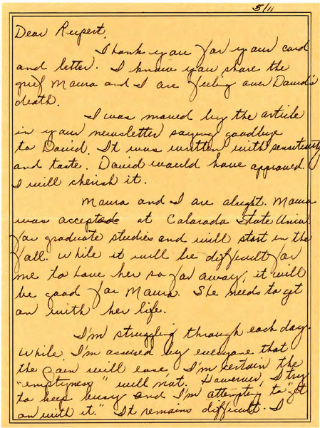 Download the full-sized image of Letter from Florence to Rupert Raj (May 11, 1985)