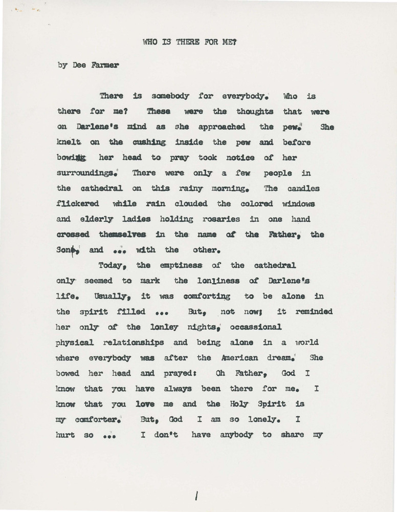 Download the full-sized PDF of Who Is There for Me?