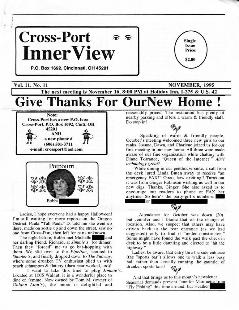 Download the full-sized PDF of Cross-Port InnerView, Vol. 11 No. 11 (November, 1995)