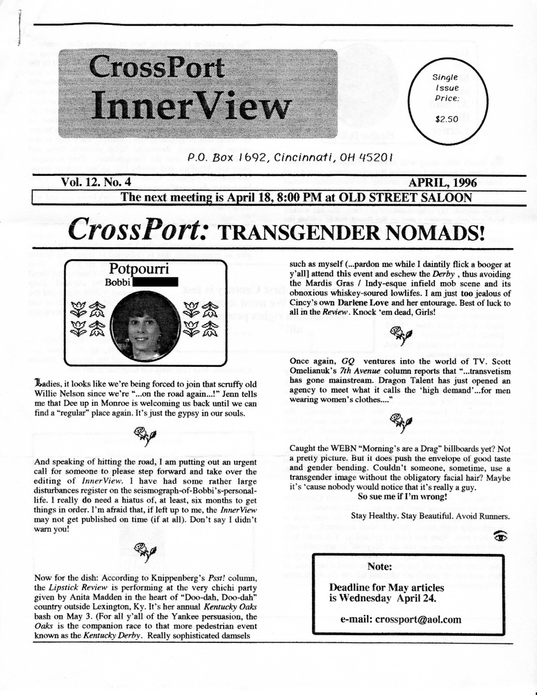 Download the full-sized PDF of Cross-Port InnerView, Vol. 12 No. 4 (April, 1996)