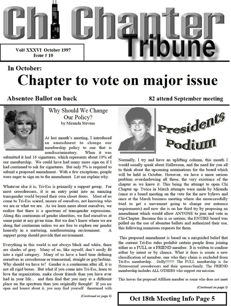 Download the full-sized PDF of Chi Chapter Tribune Vol. 36 Iss. 10 (October, 1997)