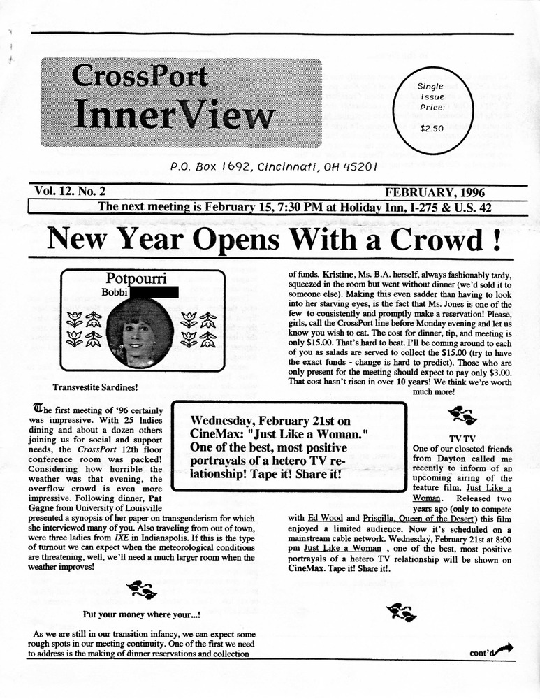 Download the full-sized PDF of Cross-Port InnerView, Vol. 12 No. 2 (February, 1996)