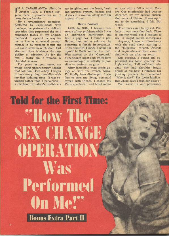 Download the full-sized PDF of Told for the First Time: "How the Sex Change Operation Was Performed On Me!"