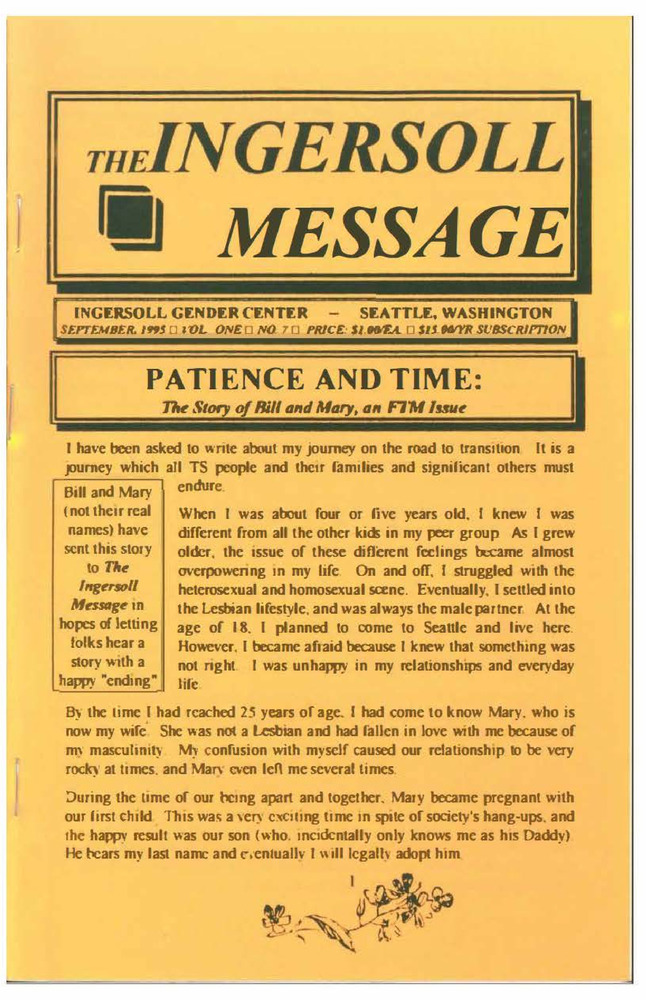Download the full-sized PDF of The Ingersoll Message, Vol. 1 No. 7 (September, 1995)