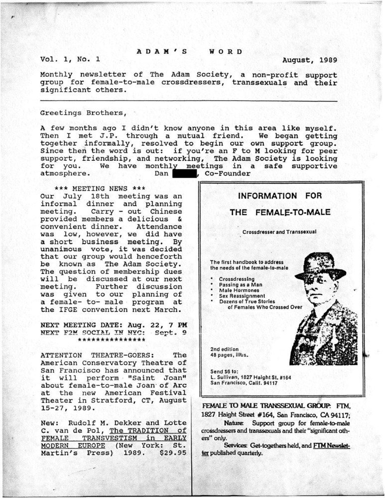 Download the full-sized PDF of Adam's Word, Vol. 1 No. 1 (August, 1989)